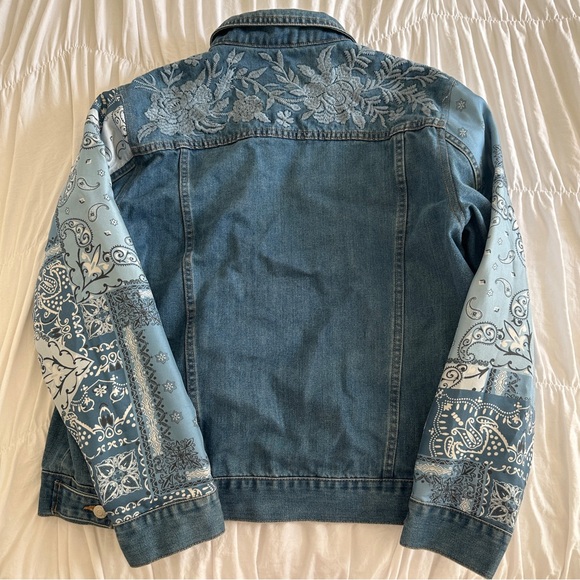 Johnny Was Workshop Blue Jean Denim Paisley Jacket - Picture 7 of 8